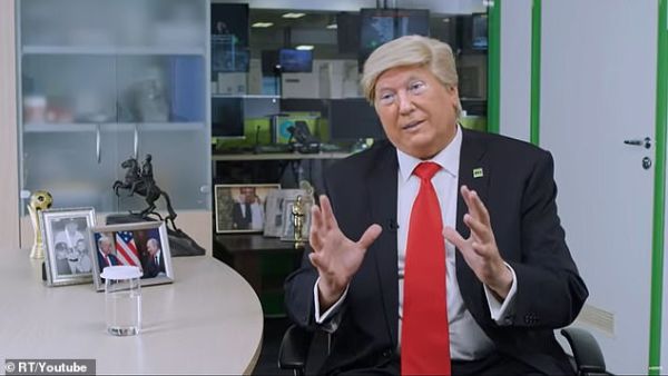 State-controlled TV network Russia Today released spoof video that portrays Donald Trump as Vladimir Putin's pawn using quotes from the US president himself. (RT/ YouTube)