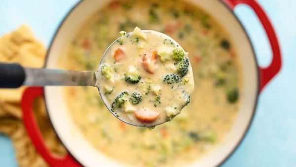 شوربة البروكلي وجبن الشيدر