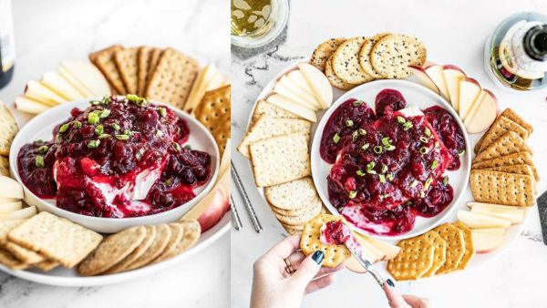 مقبلات الجبن بصلصة الكرانبيري