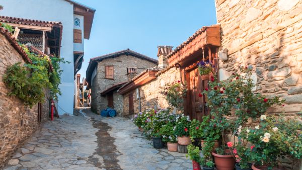 Architecture stone buildings, traditional Turkish village houses in touristic place Birgi, Izmir (Shutterstock)