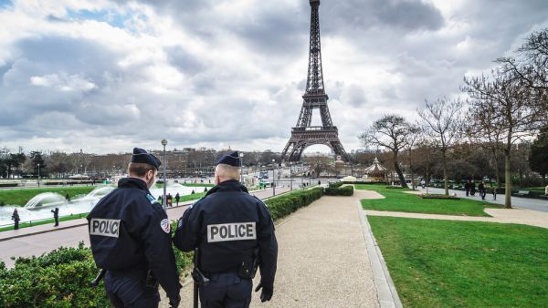 Patrols of two police officers in the Trocadero gardens and Eiffel Tower. (Shutterstock/ File Photo)