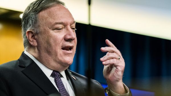 Secretary of State Mike Pompeo speaks during a news conference at the State Department, October 14, 2020, in Washington, DC. US Secretary of State Mike Pompeo on October 14, 2020 encouraged Saudi Arabia to recognize Israel, in what would be a massive boost for the Jewish state amid normalization by two other Gulf Arab kingdoms. Manuel Balce CENETA / POOL / AFP