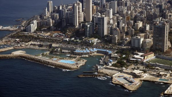 An aerial view of the Lebanese capital Beirut on October 27, 2020. THOMAS COEX / AFP