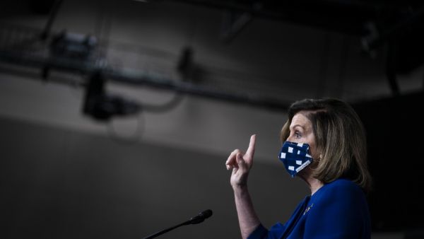  Speaker of the House Nancy Pelosi (D-CA) speaks during a news conference at the U.S. Capitol on October 22, 2020 in Washington, DC. Speaker Pelosi spoke about the latest coronavirus stimulus bill that did not pass in the Senate yesterday. Sarah Silbiger/Getty Images/AFP
