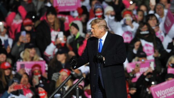 US President Donald Trump speaks during a campaign rally on October 27, 2020 in Omaha, Nebraska. With the presidential election one week away, candidates of both parties are attempting to secure their standings in important swing states. Steve Pope/Getty Images/AFP