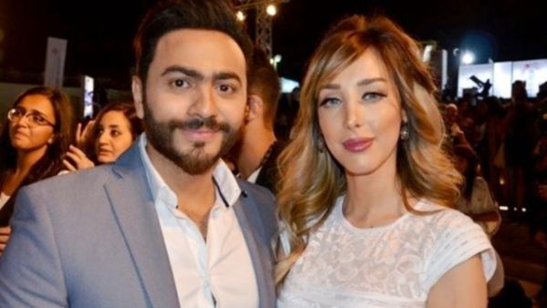 تامر حسني وزوجته بسمة بوسيل