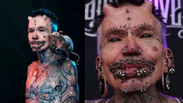 Rolf Buchholz said his enthusiasm for body modification didn't awaken until he got his first tattoo at age 40. (Twitter)