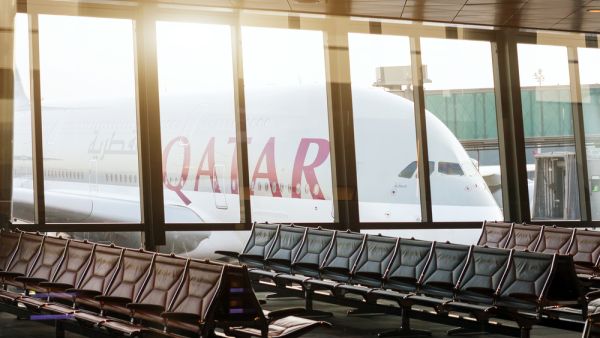Airplane of Qatar airways in the international airport of Doha  (Shutterstock)	