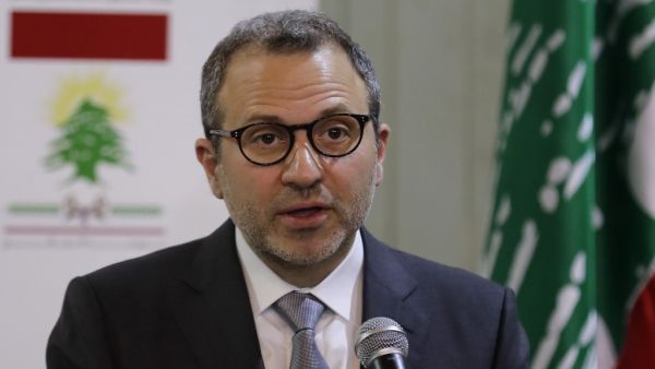 In this file photo taken on February 11, 2019, then-Lebanese Foreign Minister Gibran Bassil gives a press conference at the foreign ministry headquarters in the capital Beirut. The US Treasury announced sanctions against Lebanon's former energy and foreign affairs minister Gebran Bassil on November 6, 2020, accusing him of corruption involving billions of dollars that has left the economy in a shambles. The sanctions are the first against a high-ranking Christian ally of Hezbollah, a powerful Shiite movemen