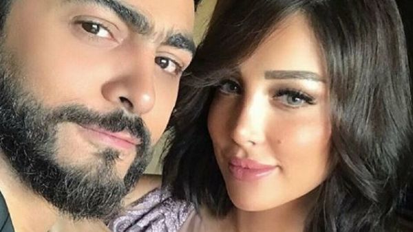 تامر حسني وزوجته بسمة بوسيل