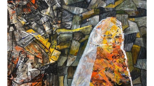 Works by Iranian artists selected by the Tehran-based gallery Khak and the Leila Heller Gallery in the UAE are on view at the art show. (Isntagram)