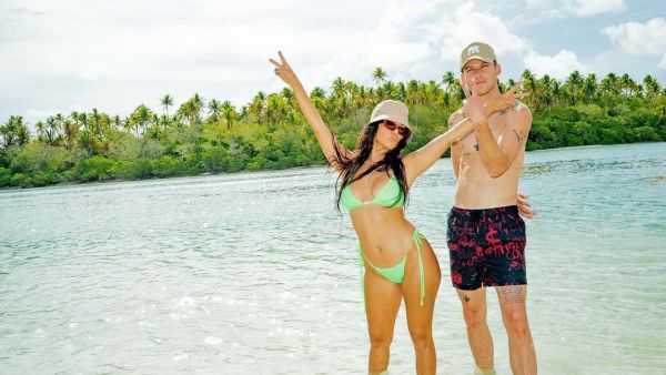 Party girl: The Keeping Up with The Kardashians star shared several images to Instagram from her vacation in French Polynesia s to help sister Kim celebrate her 40th birthday in October (Instagram)