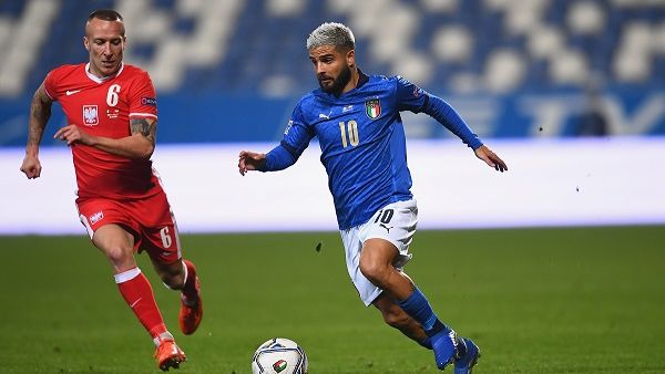 لورينزو إينسيني خلال المباراة