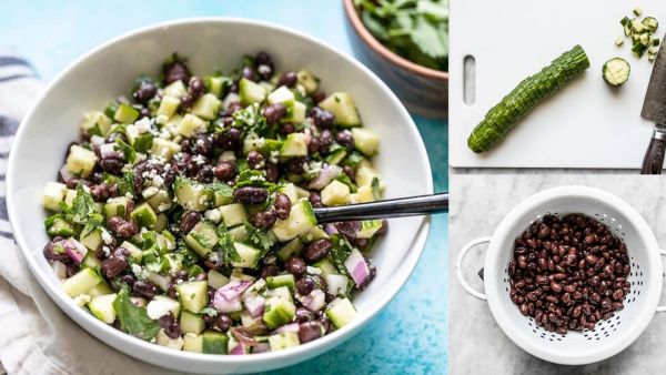 سلطة الخيار والفاصوليا السوداء