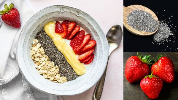 أكواب لبن الزبادي بالتوت والليمون