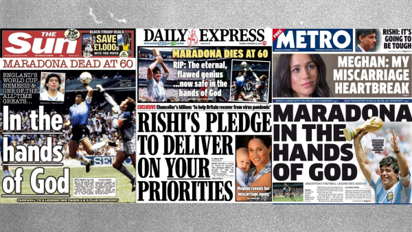 Pity Headlines? UK Papers Under Fire for Coverage of Maradona's Death