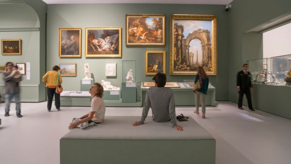 People looking at exhibits in the new Louvre Museum in Abu Dhabi. (Shutterstock/ File Photo)