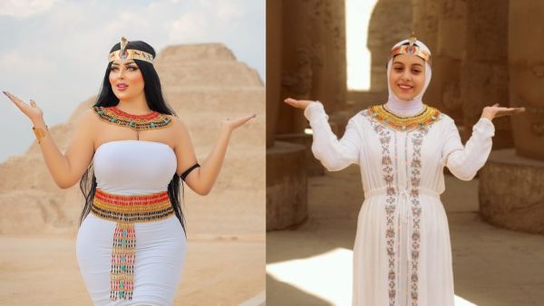 Hijabi Model Responds To 'Pyramid's Fart' Model With COVERED Pictures in the Same Location of Saqqara Ruins (Watch)