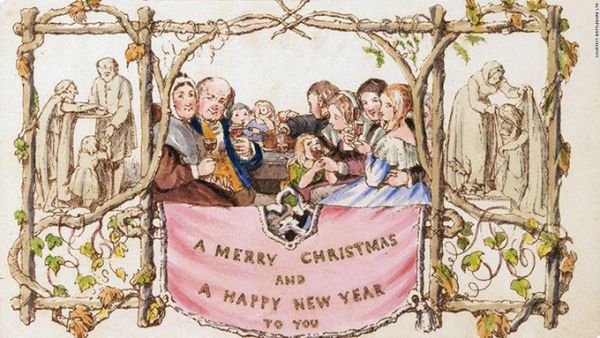 The first commercially printed Christmas card (Twitter)