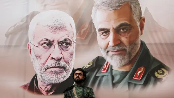 قائد قوة القدس الجنرال قاسم سليماني ونائب رئيس هيئة الحشد الشعبي أبو مهدي المهندس