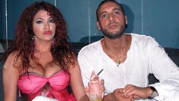 الين سكاف وزوجها هنيبعل القذافي