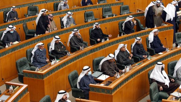 Kuwaiti MPs attend a parliament session at the national assembly in Kuwait City on January 5, 2021. YASSER AL-ZAYYAT / AFP