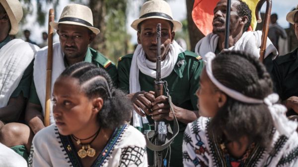 The crises have inspired some officials and ordinary Ethiopians to turn the event into a celebration of military might, using public statements and performances to project strength and issue warnings to would-be enemies. EDUARDO SOTERAS / AFP