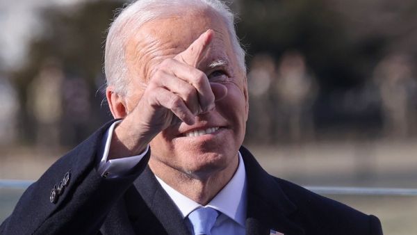 U.S. President Joe Biden gestures during the inauguration ceremony on the West Front of the U.S. Capitol on January 20, 2021 in Washington, DC. During today's inauguration ceremony Joe Biden becomes the 46th president of the United States. Jonathan Ernst-Pool/Getty Images/AFP POOL / GETTY IMAGES NORTH AMERICA / Getty Images via AFP