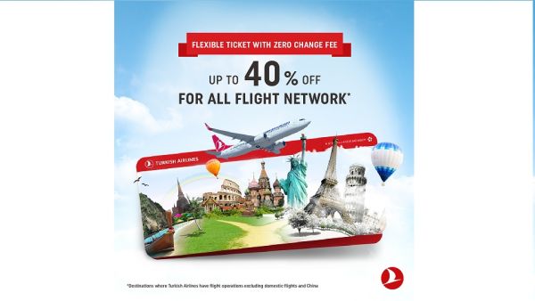 الخطُــوط الجويّـة التركيّــة تطـلق حملـة خصومـات تصل إلى 40% على رحلاتهــا الدوليّـة 