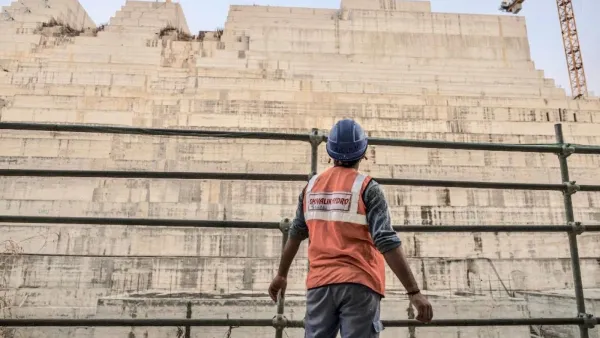 Workers at the Grand Ethiopian Renaissance Dam in Ethiopia last year. (AFP)