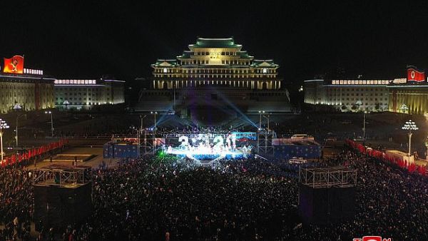 A performance involving dancers, singers and fireworks welcomed in the new year in Kim Il Sung Square in Pyongyang. (AFP/File)