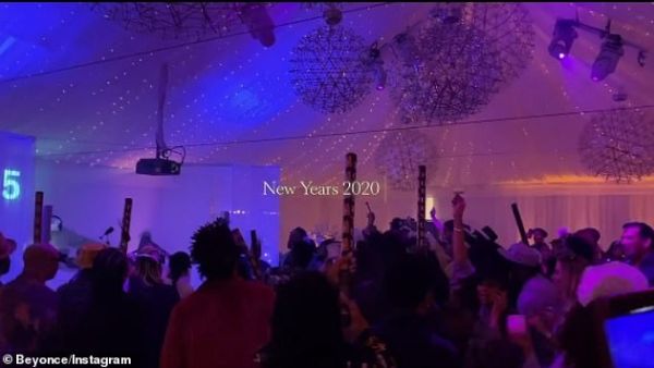 New Years 2020: Beyonce's retrospective video begins with footage of her and her husband Jay-Z ringing in 2020 during a glamorous New Year's Eve party. (Instagram)
