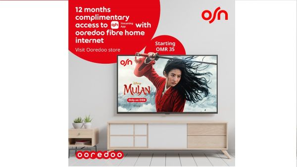 توفر Ooredoo باقات متعددة لخدمة فايبر الإنترنت المنزلي لتلبي المتطلبات المختلفة والمتجددة للعملاء ولتتيح لهم الفرصة للاستمتاع بالإنترنت دون انقطاع وتشغيل مقاطع الفيديو والتنزيل والتحميل بلاتوقف Ooredoo تتيح لعملاء خدمة فايبر الإنترنت المنزلي الاستمتاع بتجارب ترفيهية متنوعة عبر مكافأتهم باشتراك في تطبيق OSN Streaming