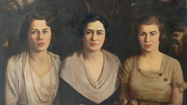 Assad Ghosn's “Untitled Portrait of Three Women.” c. 1940. Courtesy private collection. (https://www.turath2020.org/art)