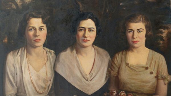 Assad Ghosn's “Untitled Portrait of Three Women.” c. 1940. Courtesy private collection. (https://www.turath2020.org/art)