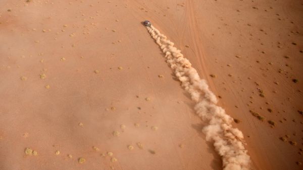 Toyota's driver Yazeed Al Rajhi of Saudi Arabia and co-driver Dirk Von Zitzewitz of Germany compete during the Stage 10 of the Dakar Rally 2021 between Neom and Alula in Saudi Arabia, on January 13, 2021. (Photo: FRANCK FIFE / AFP)