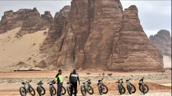 Tourists visit the Ula desert near the northwestern Saudi town of al-Ula, on January 5, 2019. (AFP/File)
