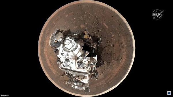 The stunning panorama was created with 5,000 commands parameters that shot a total of 142 images that were beamed back to Earth where NASA stitched them together. NASA stitched it together tile by tile in a circular formation starting with the horizon and ending with the rover. (NASA)