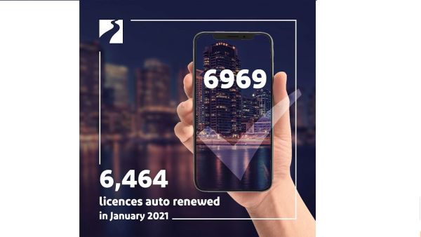 6,464 Licences Auto Renewed in January 2021, Says Dubai Economy