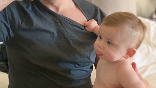 Elon Musk with his 9-month-old son, X Æ A-XII (Twitter)