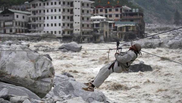  Himalayan glacier broke and crashed into an Indian dam in the Uttarakhand area on Sunday (Twitter)