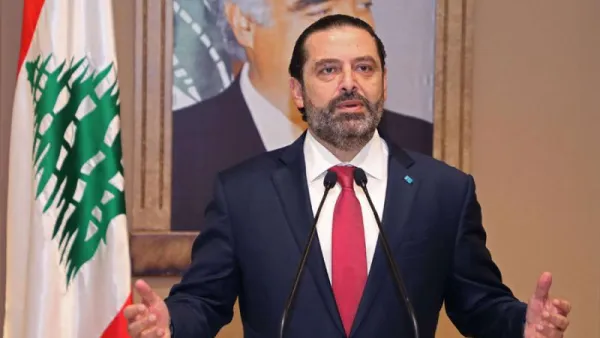 Lebanon's Prime Minister Saad Hariri announces the resignation of his government Beirut, October 29. (Dalati and Nohra via AFP)