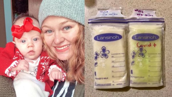 she explained that her milk gradually got lighter and went back to its normal shade shortly after she tested negative for coronavirus. (Facebbook/Anna Cortez)