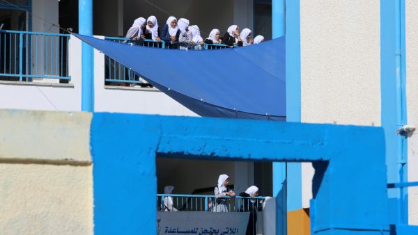 Palestinian Students at their school, which belong to United Nations (UNRWA) in Rafah refugee camp in the southern Gaza Strip, on September 25, 2019. Photo by Abed Rahim Khatib  (Shutterstock)	