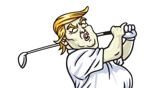 Donald Trump Playing Golf. Cartoon Vector Illustration. May 2, 2017  (Shutterstock)	