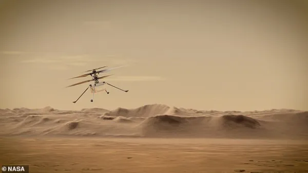 NASA gives a first glimpse of its helicopter on the red planet