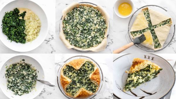 فطيرة السبانخ بالجبنة الشهية 