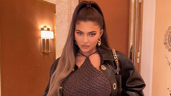 Kylie appeared to have accidentally wet herself after looking at her make-up transformation