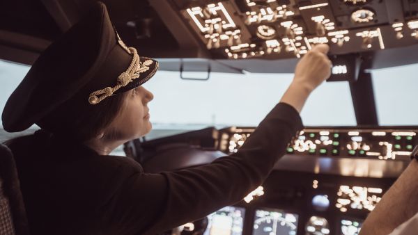 Piloting the plane 