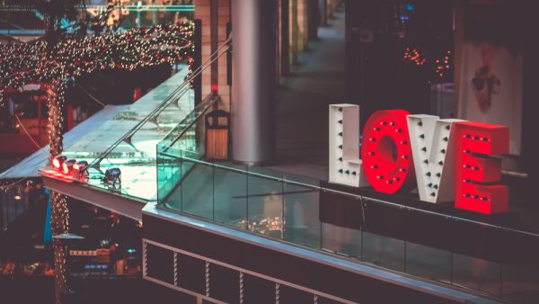 A LOVE sign Neon at Boulevard Amman, Jordan